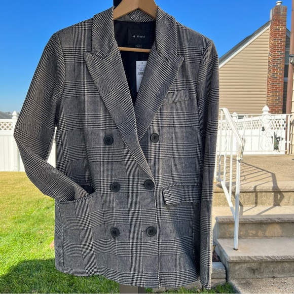 AE studio, plaid blazer, size small - Picture 1 of 16